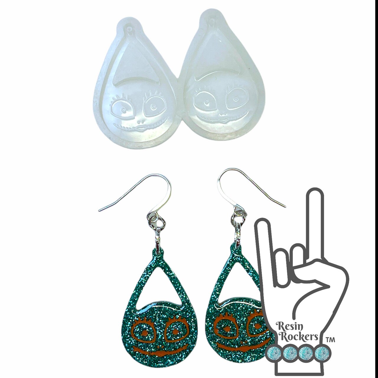 UV Safe Sally Inspired Dangle Earring Mold for UV and Epoxy Resin Art